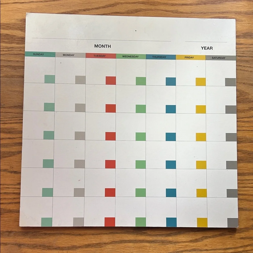 Colorful Monthly Planner for Home Office